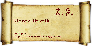 Kirner Henrik névjegykártya